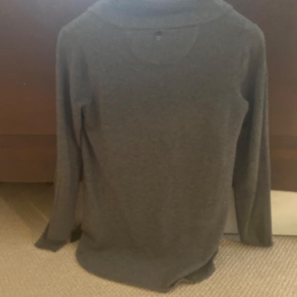 Grey Sweater With Leather Trim - Picture 2 of 2